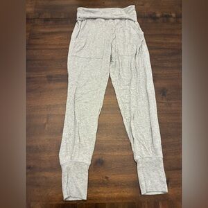 Aerie Joggers Women’s Small Fold Over Ribbed Gray Soft Pants